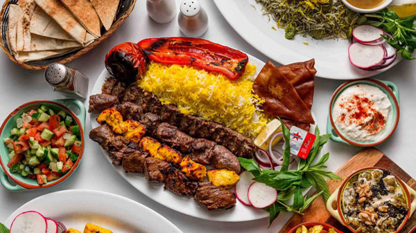 Iranian food, saffron chalukkab.